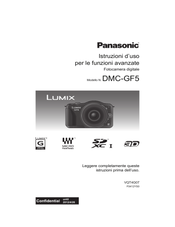 Panasonic DMCGF5EG Istruzioni per l'uso | Manualzz