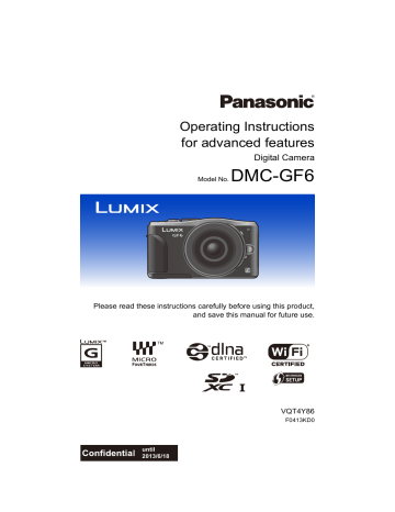 Panasonic DMCGF6EB Operating Instructions | Manualzz