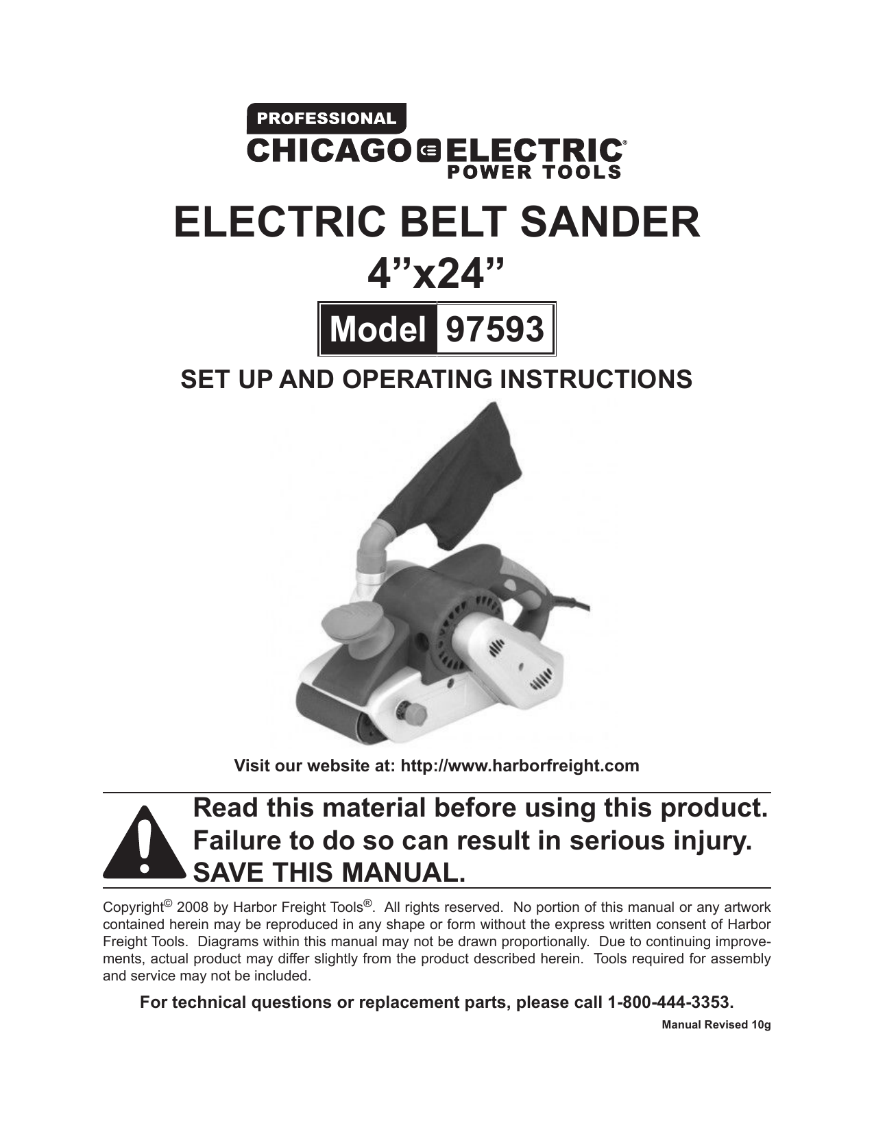 Chicago Electric Belt Sander Replacement Parts Reviewmotors.co