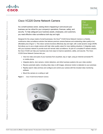 Cisco Systems Security Camera VC220 User manual | Manualzz