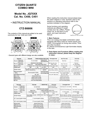 model number on citizen watch