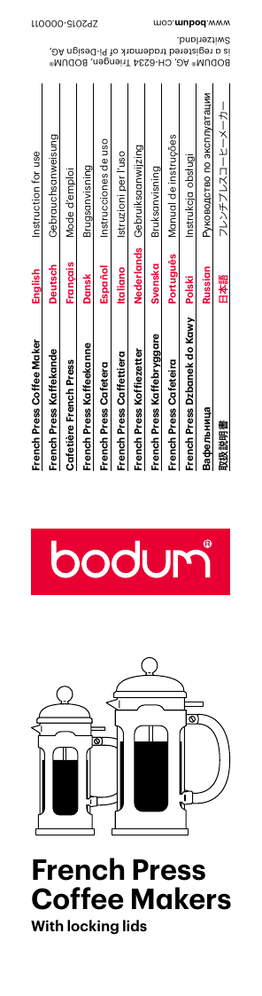 Bodum 1117116, Coffeemaker 1117116 User 