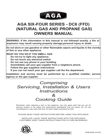 Aga Ranges Cooktop 6-4 Series User manual | Manualzz