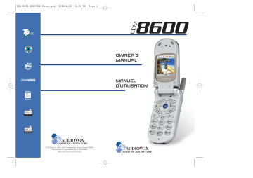 Audiovox Cell Phone CDM 8600 User Manual | Manualzz