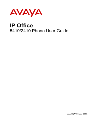 Avaya IP Phone 2410 User guide | Manualzz