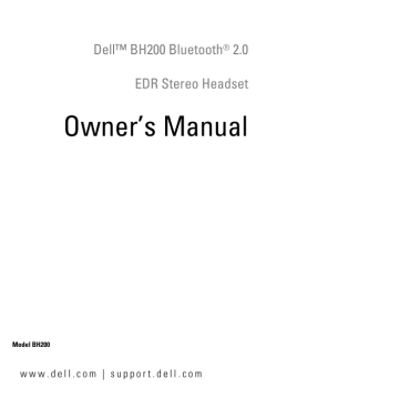 Dell Bluetooth Headset BH200 Owner's Manual | Manualzz