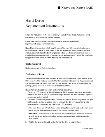 Apple Computer Drive Hard Drive Replacement Instructions | Manualzz