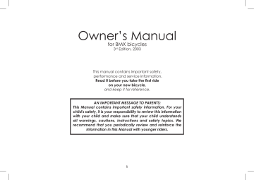 Diamondback Bicycle 2008-2005 Owner's Manual | Manualzz