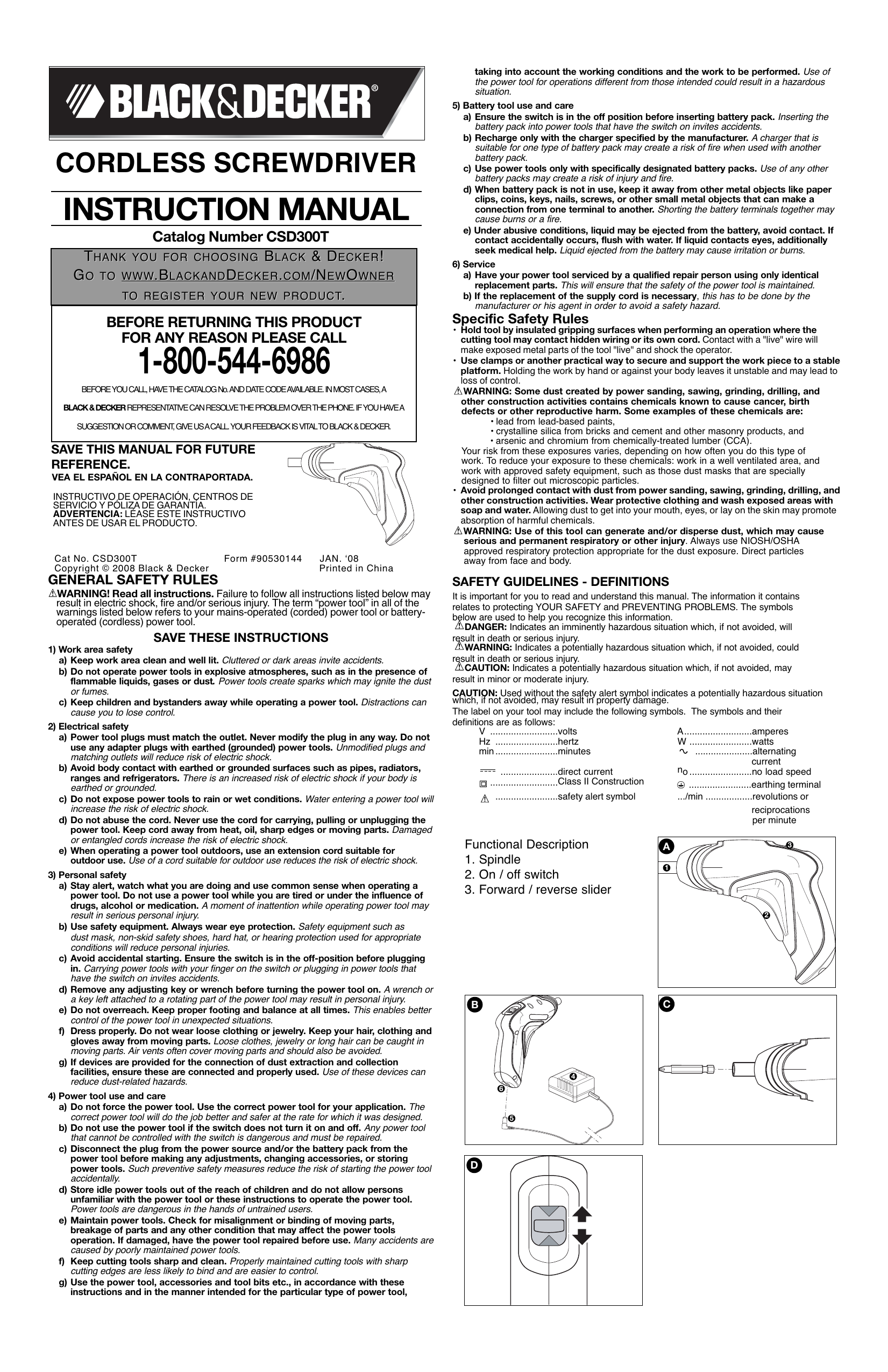 BLACK+DECKER BDCS50C-8LW, BDCS50C Instruction manual