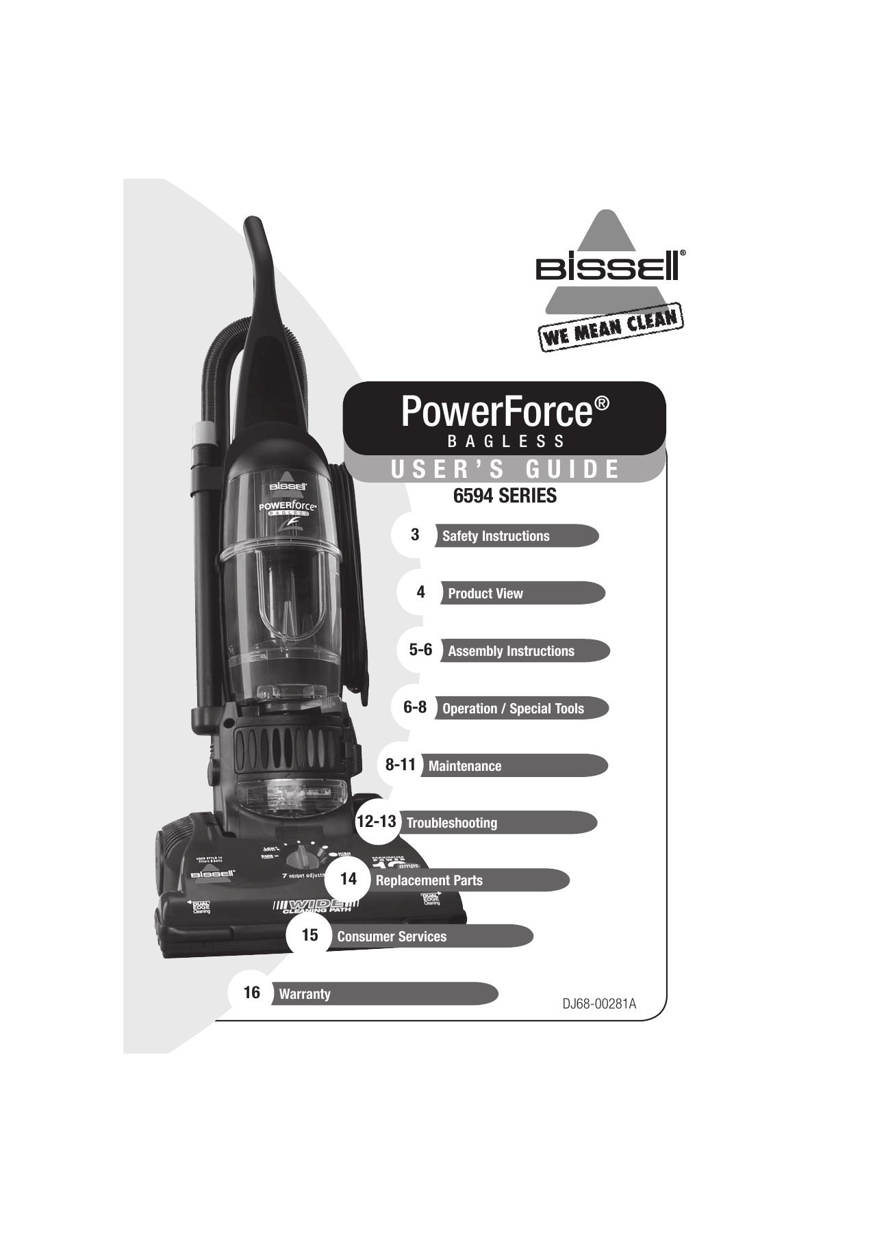 Bissell powerforce helix vacuum manual