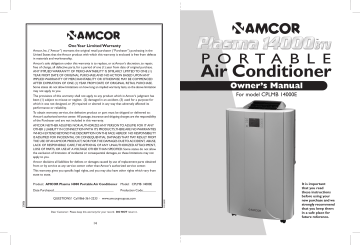 Amcor Air Conditioner Cplmb 14000e User Manual Manualzz