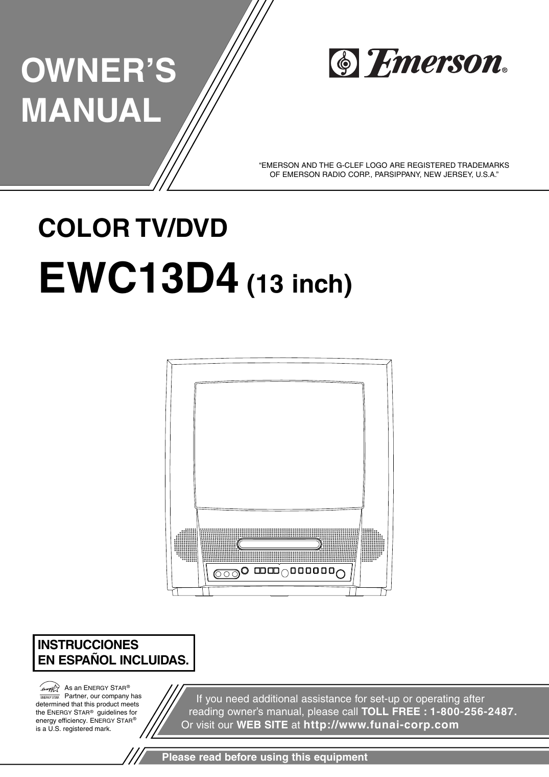 Emerson Tv Dvd Combo Ewc13d4 User Manual Manualzz