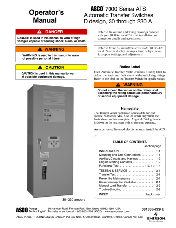 Emerson Switch 7000 Operator's Manual | Manualzz