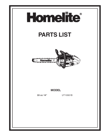 Homelite UT10901B, Chainsaw UT10901B User manual | Manualzz