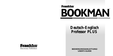 Franklin eBook Reader BDK-1460 User manual | Manualzz