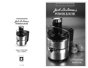 New in Open Box Jack LaLanne Power Juicer Ultimate Chrome Manual CD
