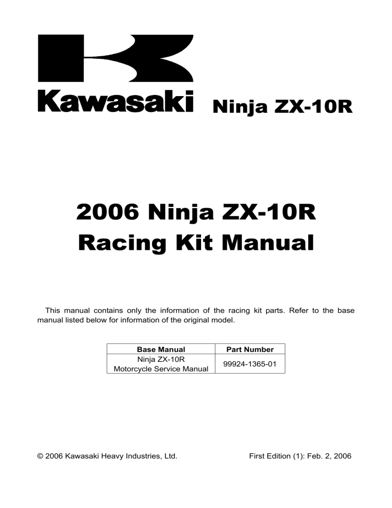 Kawasaki Motorcycle ZX-10R User Manual | Manualzz