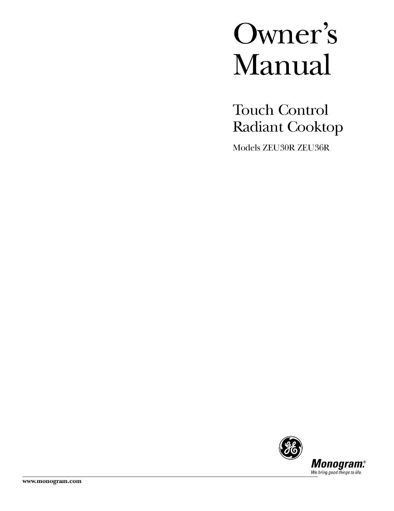 Ge Monogram Cooktop Zeu30r User Manual Manualzz