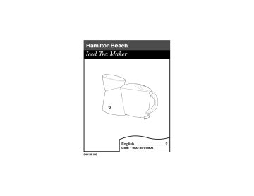 Hamilton Beach Ice Tea Maker Iced Tea 
