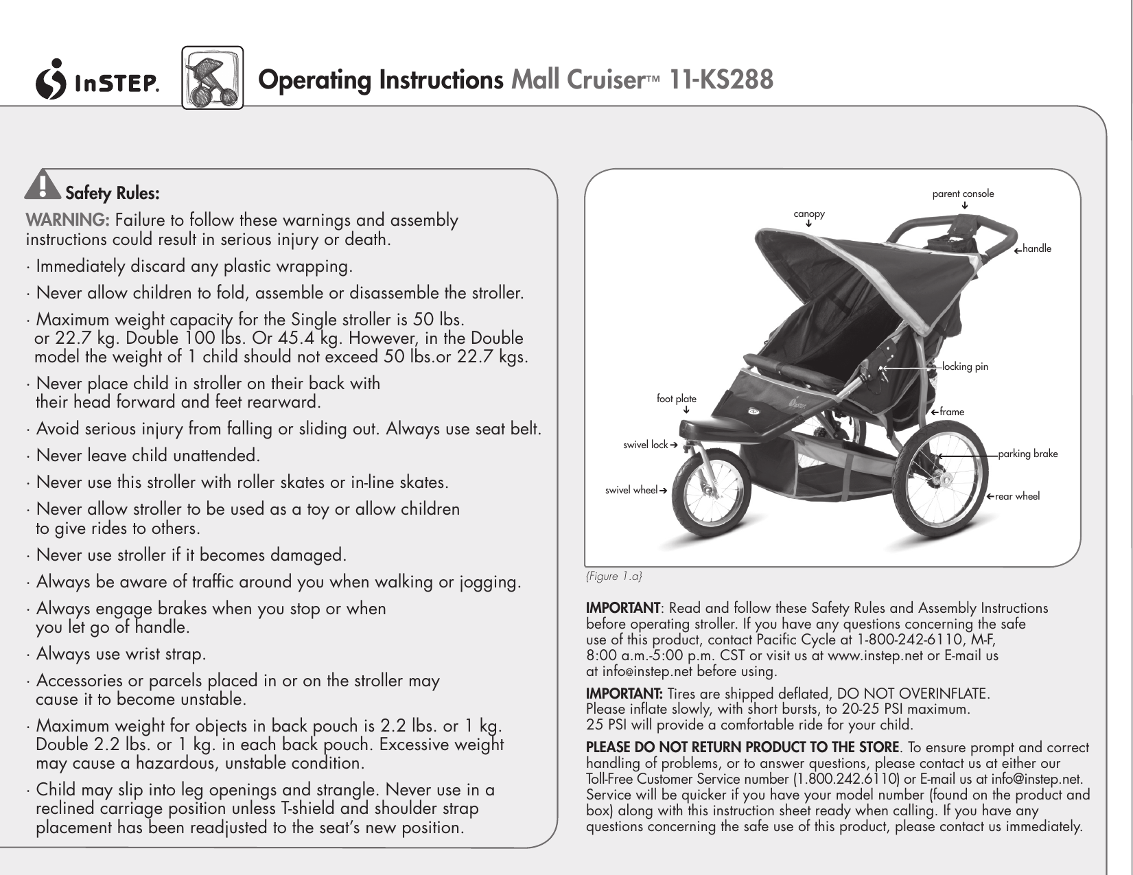 Instep 20k outlet jogging stroller