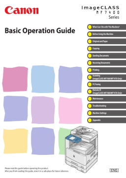 Canon All in One Printer 2237B008 Basic Operation Guide