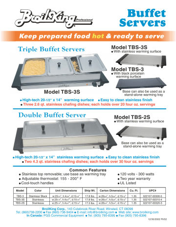 Broil King Food Warmer Tbs 3s User Manual Manualzz Broil King Food Warmer Tbs 3s User, Broil King Warming Tray