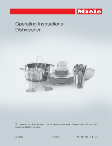 Miele Dishwasher 10 014 070 User manual | Manualzz