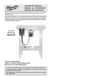 Milwaukee Router 5626-68 User manual | Manualzz