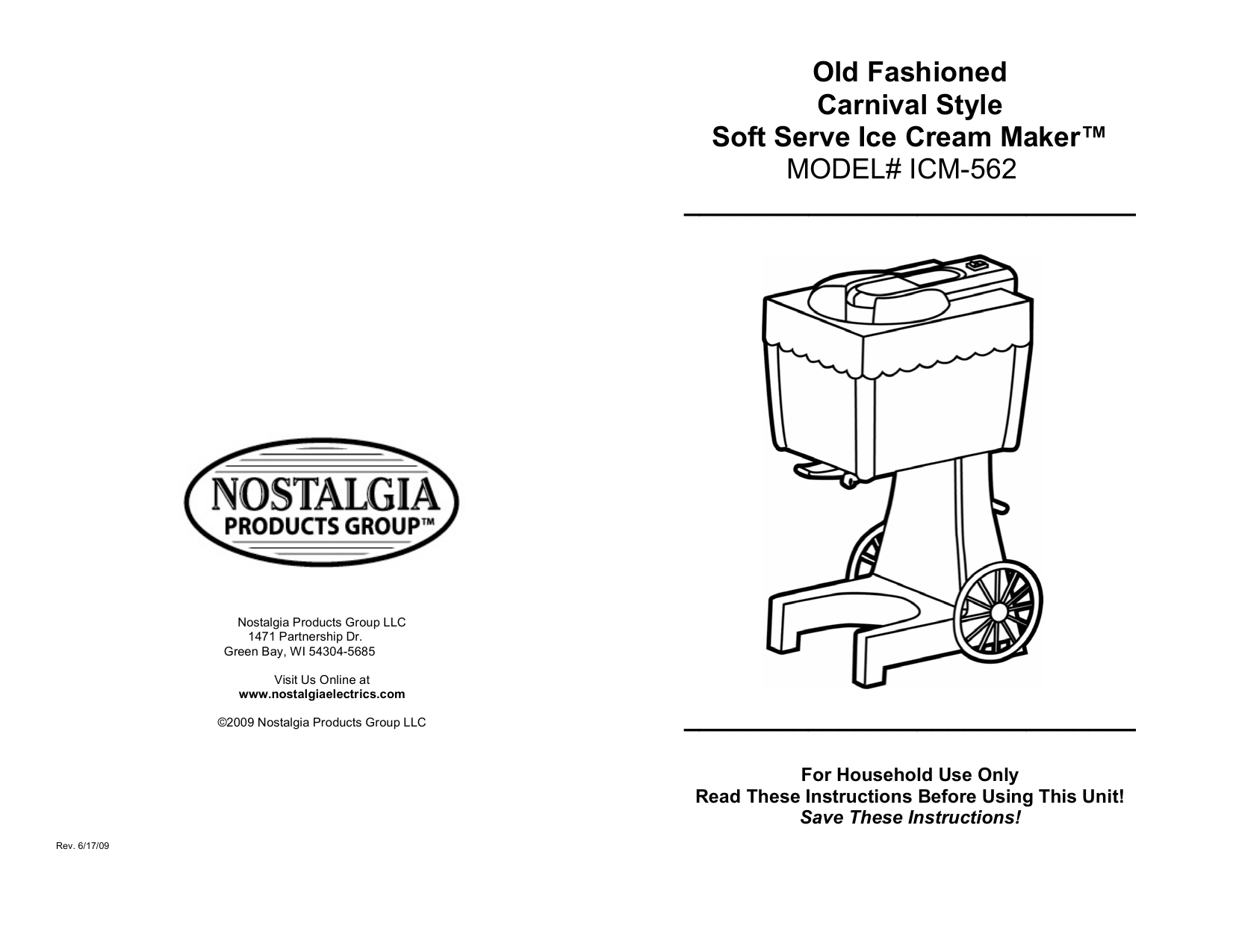 Nostalgia Electrics 562 Ice Cream Maker