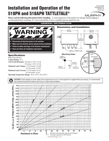 Murphy Switch 518ph User Manual Manualzz Murphy Switch 518ph User Manual Manualzz, Murphy Safety Switch Wiring Diagram