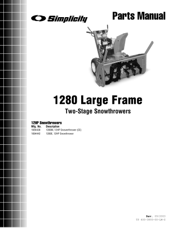 Simplicity Snow Blower 1280 User manual | Manualzz