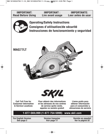 Skil Saw MAG77LT User manual | Manualzz