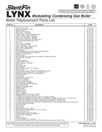 Slant/Fin Boiler Lynx User manual | Manualzz