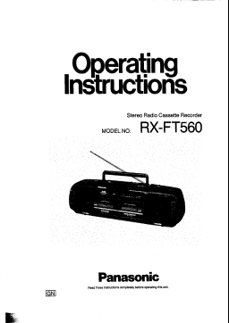 Panasonic Microcassette Recorder RX-FT560 User manual