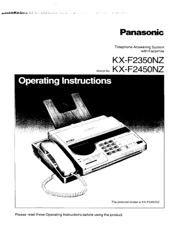 Panasonic Answering Machine KX-F2450NZ User manual | Manualzz