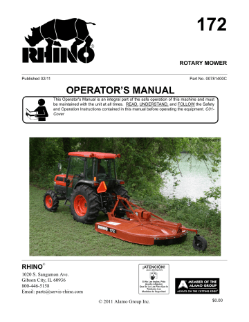 Servis-Rhino Lawn Mower 00781400C User manual | Manualzz