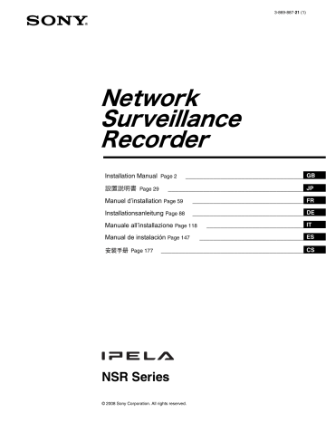 Sony Security Camera Security Camera User manual | Manualzz
