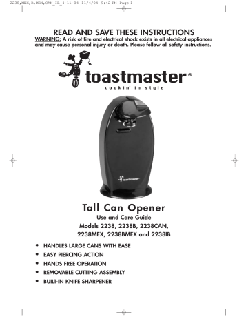 Toastmaster Electric Can Opener