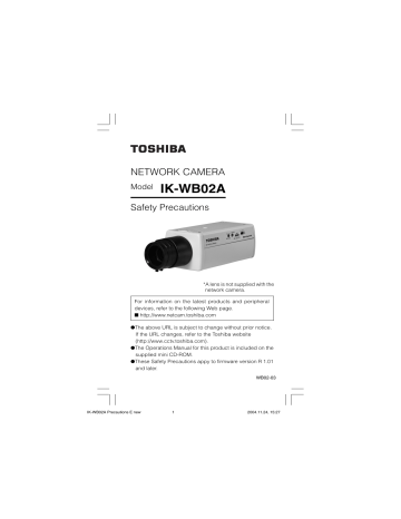 Toshiba Home Security System IK-WB02A User manual | Manualzz