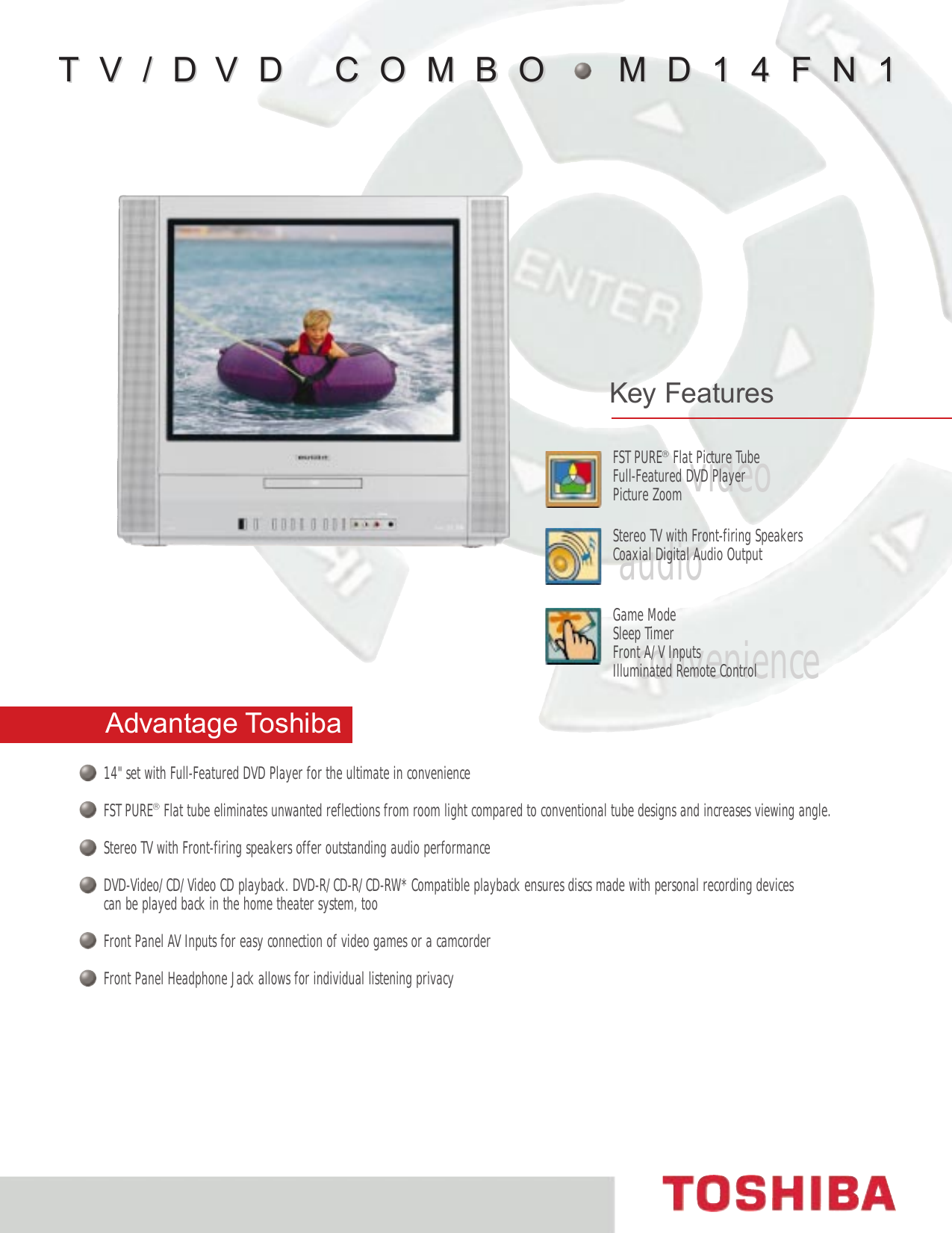 Toshiba Md14fn1 Tv Dvd Combo Md 14fn1 User Manual Manualzz