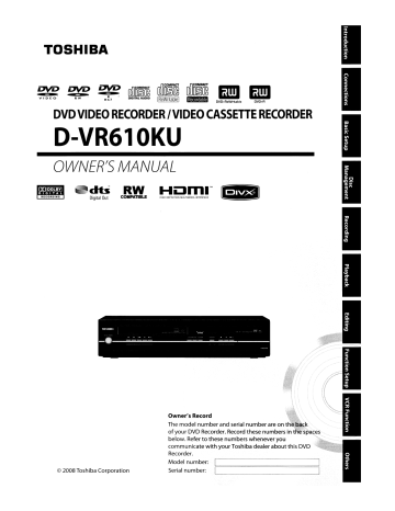 Toshiba Car Video System D-VR610KU User manual | Manualzz