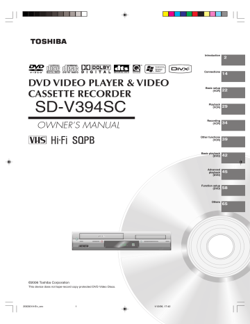 Toshiba DVD VCR Combo HI-FI SQPB User manual | Manualzz