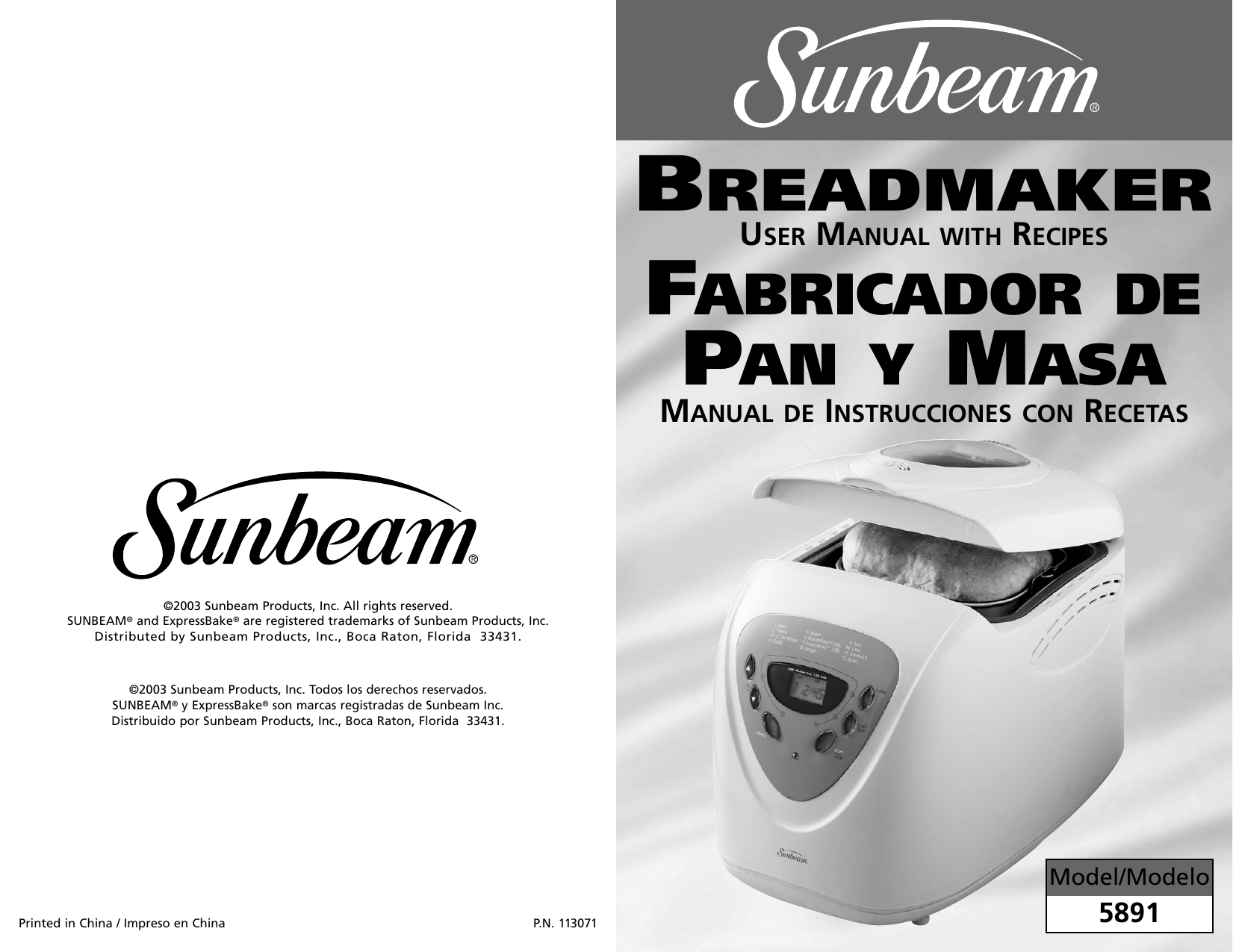 sunbeam bm7800
