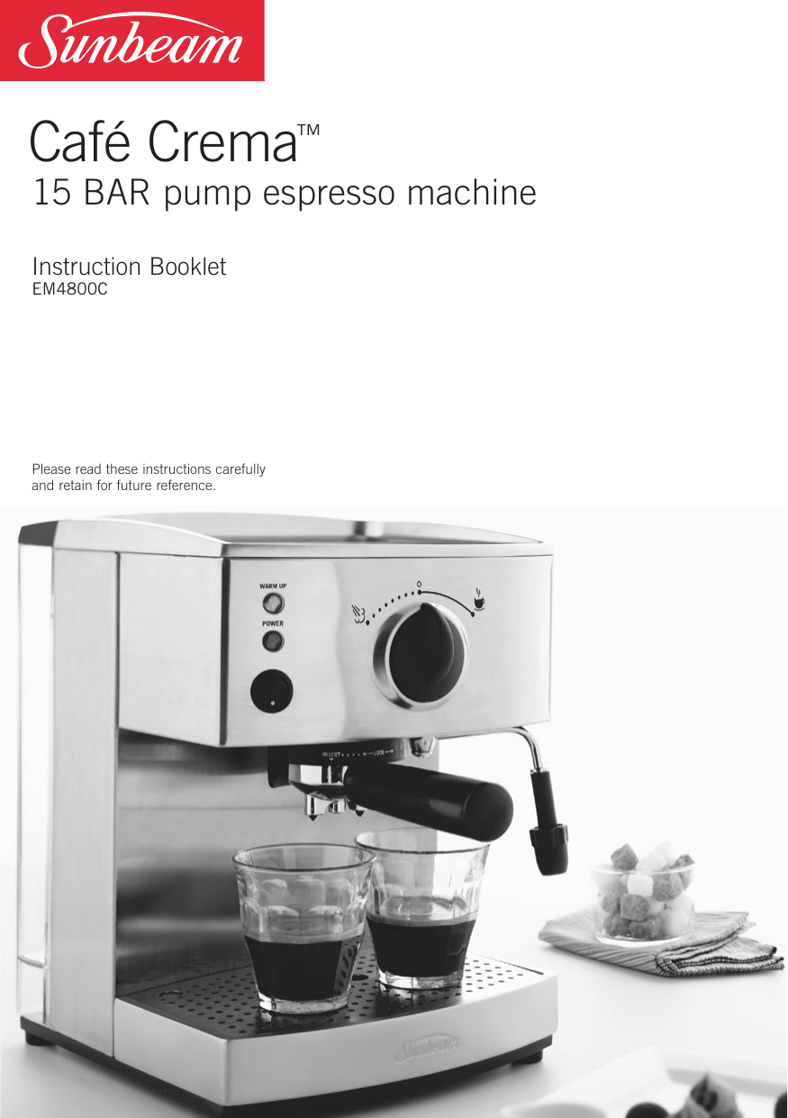Sunbeam Espresso Maker EM4800C User 