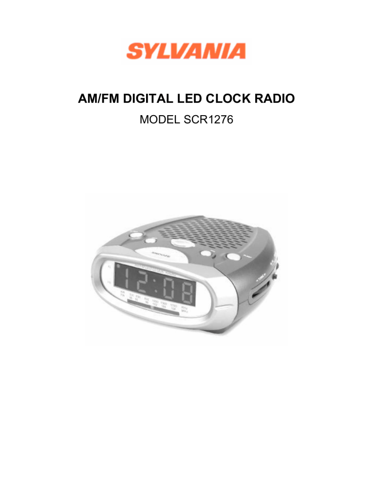Sylvania Clock Radio SCR1276 User manual | Manualzz