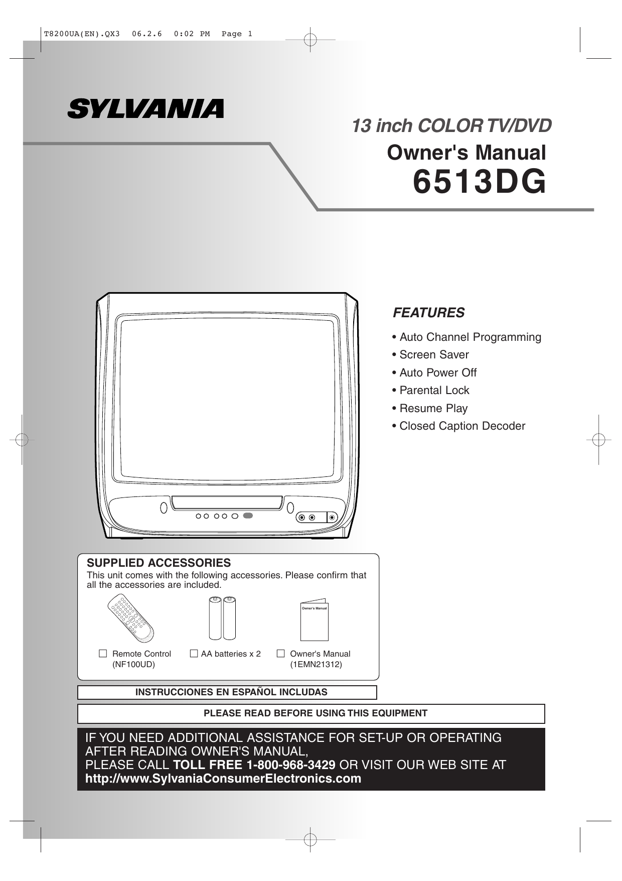 Sylvania Tv Dvd Combo 6513dg User Manual Manualzz