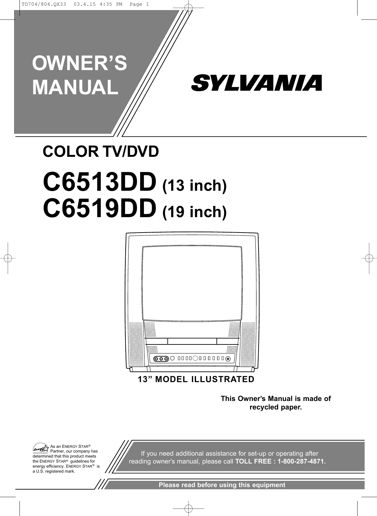 Connecting To A Stereo System Sylvania Tv Dvd Combo C6519dd Connecting To A Stereo System