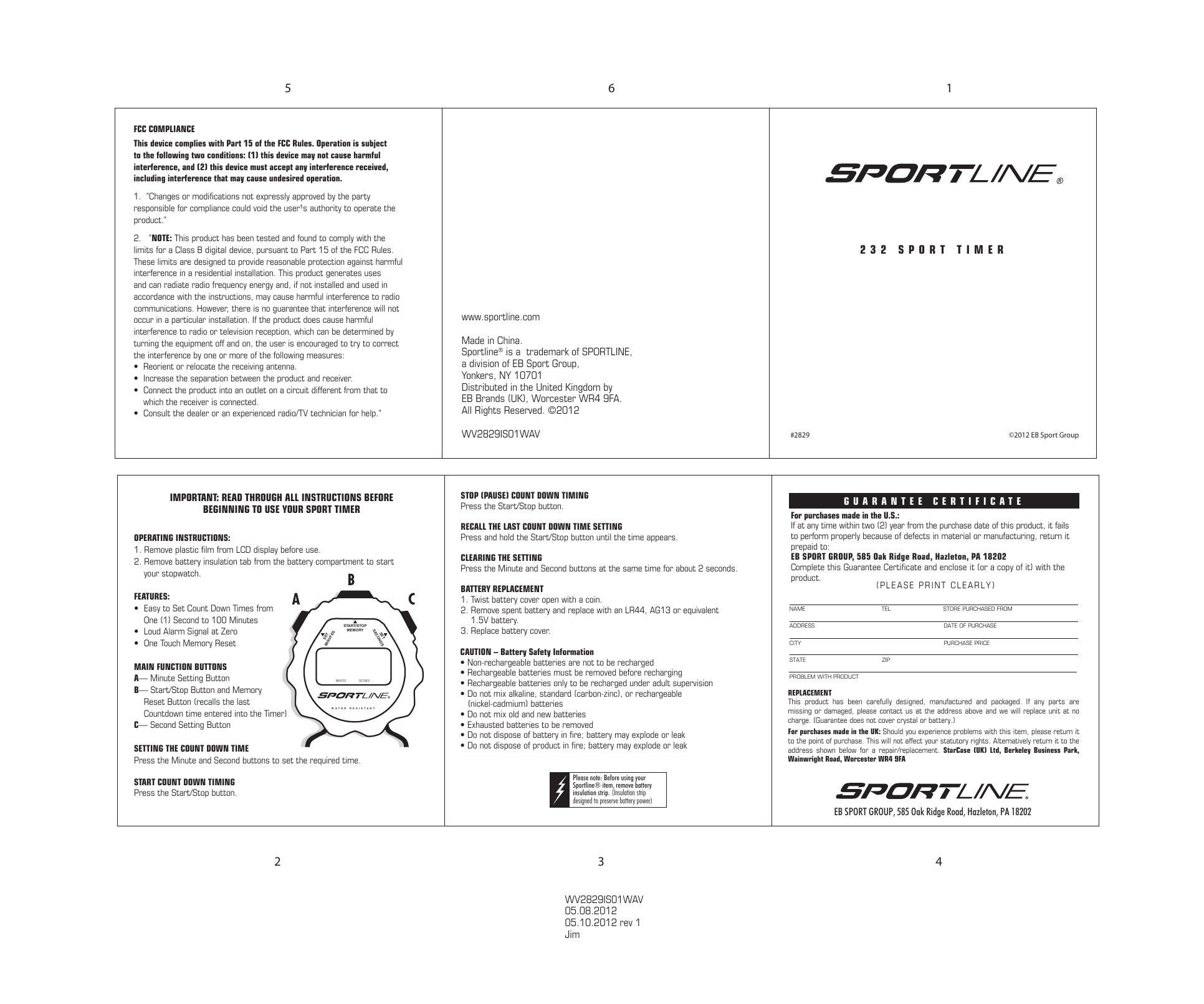 sportline stopwatch battery replacement