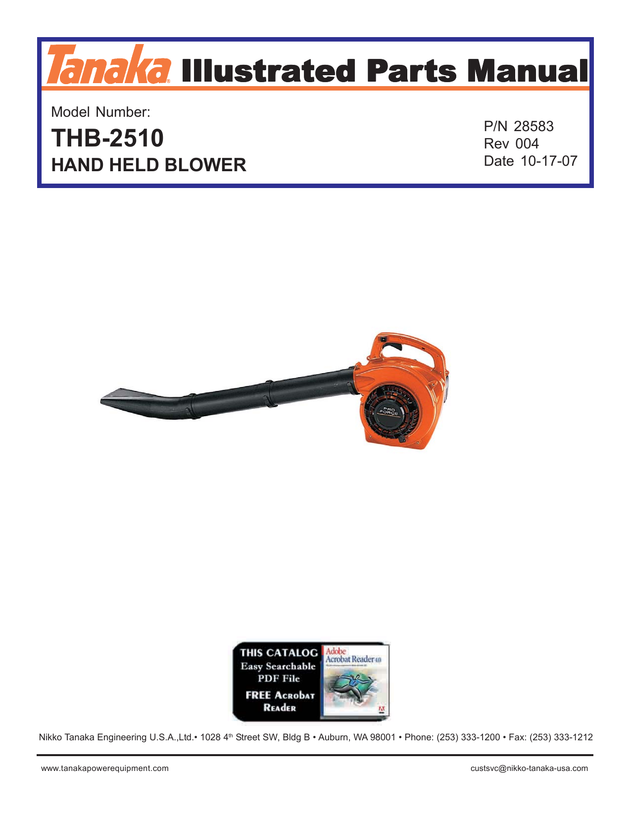 Tanaka Blower Thb 2510 User Manual Manualzz