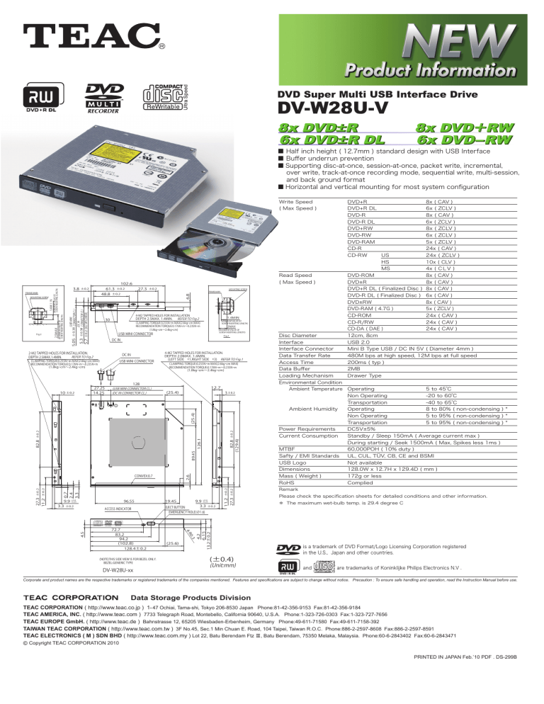 Teac Dv W28u V Computer Drive Dv W28u V User Manual Manualzz